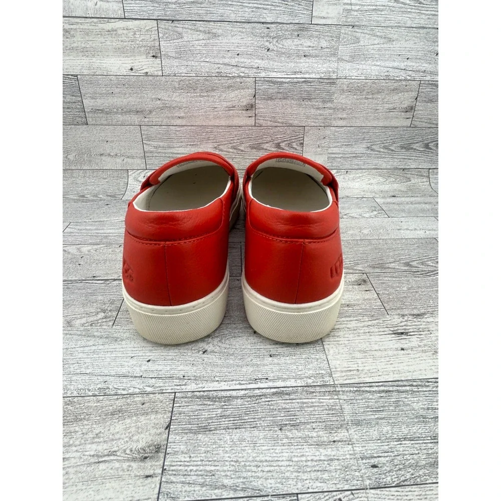 UGG Sammy Red‎ Leather Slip On Sneakers 1112415 Women Size 9 Platform Loafers
